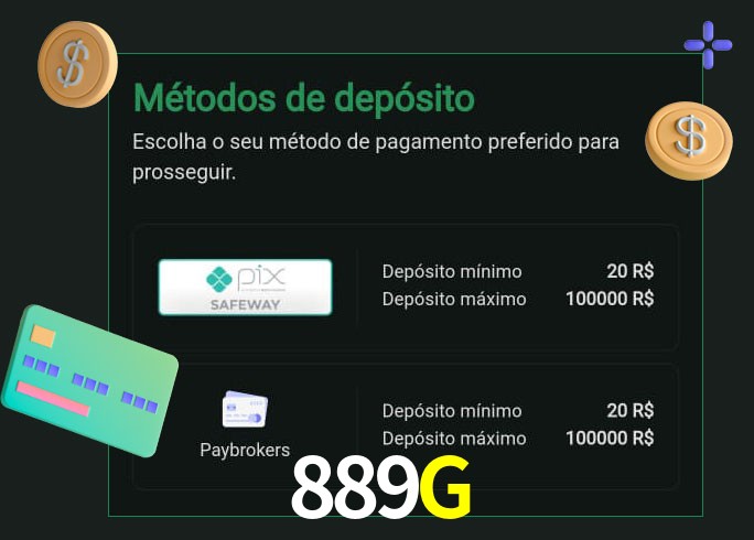 O cassino 889G oferece uma grande variedade de métodos de pagamento